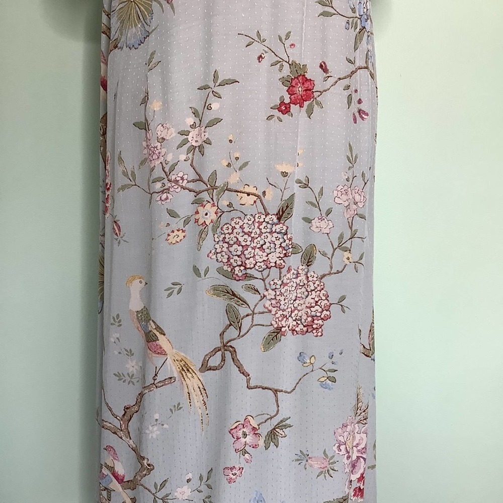 GP&J Baker X H&M Floral Bird Print Boxy Viscose Shift Dress Raglan Half Sleeve - Picture 9 of 16